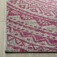 thumbnail image 2 of SAFAVIEH Courtyard Josiah Floral Medallion Indoor/Outdoor Area Rug, 2' x 3'7", Light Grey/Fuchsia, 2 of 6