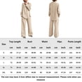 thumbnail image 2 of Camisa Conjunto a juego de 2 piezas para damas Top elegante y pantalón de cintura alta Ropa diaria suelta sólida Cgtredaw Beis M para Mujer, 2 of 6