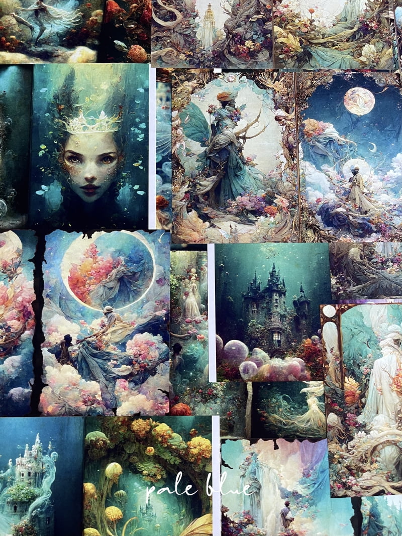22 Sheets Dreamland Kingdom Scrapbook Paper - A5 Size DIY Junk Journal Material for Creative Crafting