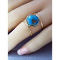 thumbnail image 2 of Womens Simple Geometric Metal Alloy Ring with Turquoise Inlay Unique and Stylish Design for Everyday Wear or Special Occasions, 2 of 5