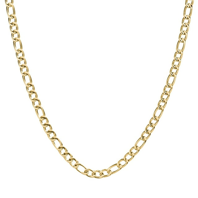 Collier Chaîne Figaro pour Homme 22 Pouces en Acier Inoxydable Jaune - 8 mm