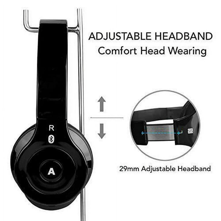 Alpha Digital BH 530 B Bluetooth Headphone with Soft Fit Ear Covers Built In Microphone Black