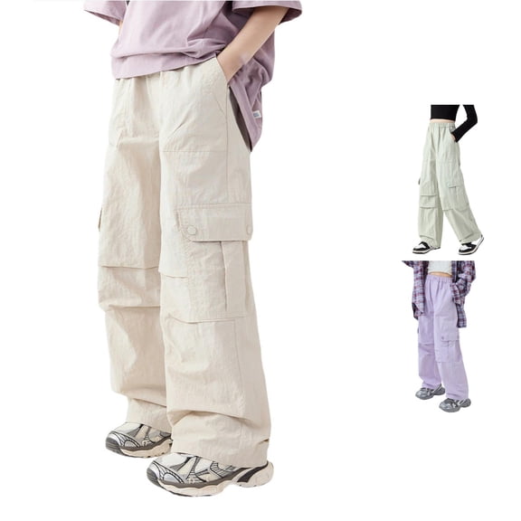 Girls' Fashion with Pockets Cargo Pants Solid Color Streetwear for 4 14 Years Size 12 Girls Clothes Toddler Outfit Girl Girls Clothes 12-14 Size