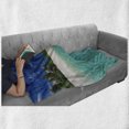 thumbnail image 5 of Fiji Soft Flannel Fleece Throw Blanket, Clear Still Waters Surrounding a Island, Cozy Plush for Indoor and Outdoor Use, 50" x 70", Azure Blue Aqua, by Ambesonne, 5 of 5