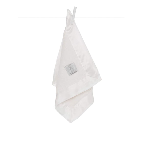 Manta para bebé Little Giraffe Luxe con ribete satinado, 43 x 43 cm, color crema