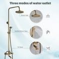 thumbnail image 3 of Antique Brass Bathroom Shower Faucet mixer set Rainfall Twin Head kit Tub Spout Exposed, 3 of 17