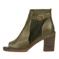 thumbnail image 2 of FSJ Women Fashion Peep Open Toe Side Cutout Single Strap Buckle Booties Mid Block Heel Sandals Ankle Bootie Summer Casual Dress Shoes Size 8 Green, 2 of 5