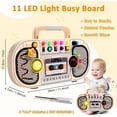 thumbnail image 6 of Wooden Busy Board with 11 LED Light, Sensory Toys Light Switch for Toddlers 1+ Year Old, 5 Music Toggle Switches Toy Educational Activity Board, Birthday Gift for Boys Girls, 6 of 10
