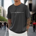thumbnail image 2 of Sleeveless Shirts for Men Gym Muscle Training Summer Top Oversized T Shirt Men's Summer T Shirt Crew Neck Short Sleeve T Shirt With City Print Basic Shirts Men Loose Casual Shirts Sports Shirts, 2 of 4