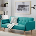 thumbnail image 2 of Loveseat Sofa,Double Corner Folding Sofa Bed,Two Throw Pillows,for Living Room Bedroom Lounge,Versatile,Easy to Assemble,Blue, 2 of 5