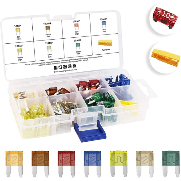 [UL Listed] MulWark 242pc Assorted Automotive Fuses Kit, Standard Auto Car Truck Blade Fuses Set, ATC/ATO ATM Mini-Automotive-Blade-Fuse Assortment Kit-2A 3A 5A 7.5A 10A 15A 20A 25A 30A 35A 40A