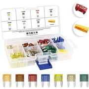 MulWark Clear Mark Mini Car Fuses, 5A - 30A Assorted ATM Automotive Replacement Blade Fuse Set, Auto Fuses Assortment Kit W/A Puller for Boat, Marine, RV, SUV, Trike, Truck 120 Piece