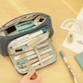 thumbnail image 5 of Corduroy Pencil Case Large Capacity Simple Blue for Women, 5 of 5