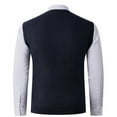 thumbnail image 4 of Sleeveless Vests for Men Knitted V Neck Fleece Lined Tank Tops Mens Casual Solid Color Stretchy Slim Pullover Basic Warm Outerwear Vest, 4 of 5