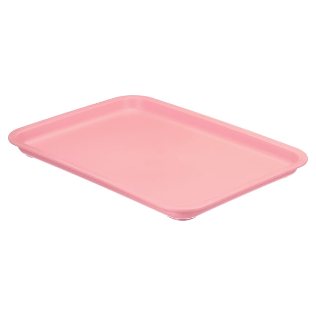 Unique Bargains 12x9' Fast Food Tray, Plastic Reusable Multi-Purpose Rectangle Serving Tray Pink