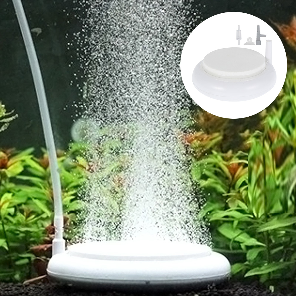 Miuline Aquarium Air Stone Kit, Fish Tank Bubbler, Round Air Stone Disk Set for Hydroponics