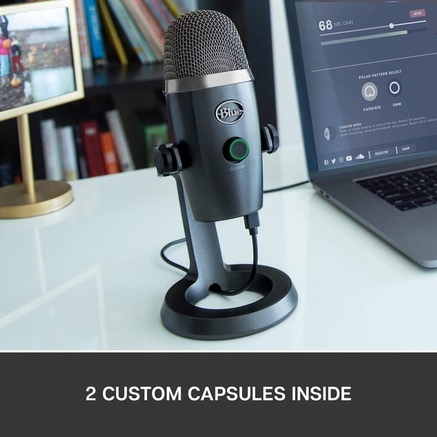 Restored Blue Yeti Nano Premium USB Microphone - Shadow Gray