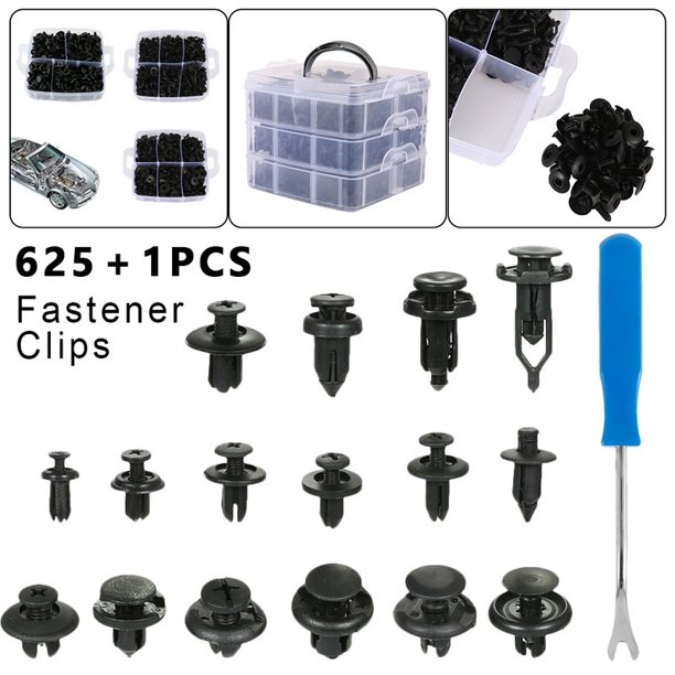 625Pcs Car Push Retainer Clips & Plastic Fasteners Kit 16 Most