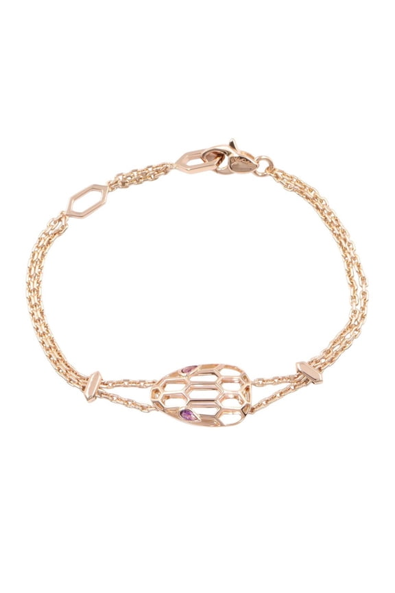 Pre-Owned Bulgari BVLGARI Serpenti Amethyst Bracelet, 18KPG (Pink Gold), Amethyst, Women's,...