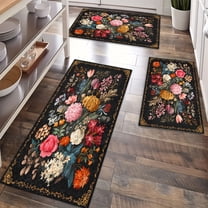 Kitchen Rugs Sets of 3 Non Slip Washable Kitchen Mats for Floor, Waterproof Kitchen Runner Rug, Floor Mat Carpet for Entryway, Laundry, Sink, Hallway, Bathroom