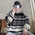 thumbnail image 4 of Suéter de rayas de otoño e invierno, ropa exterior para hombre que combina con todo, suéter de cuello redondo para hombre, suéter de primavera y otoño de talla grande, 4 of 4