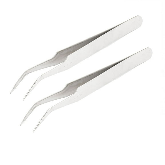 Unique Bargains Pair Anti-static Curved Tip Tweezers Pliers Repair Hand Tool ST-15