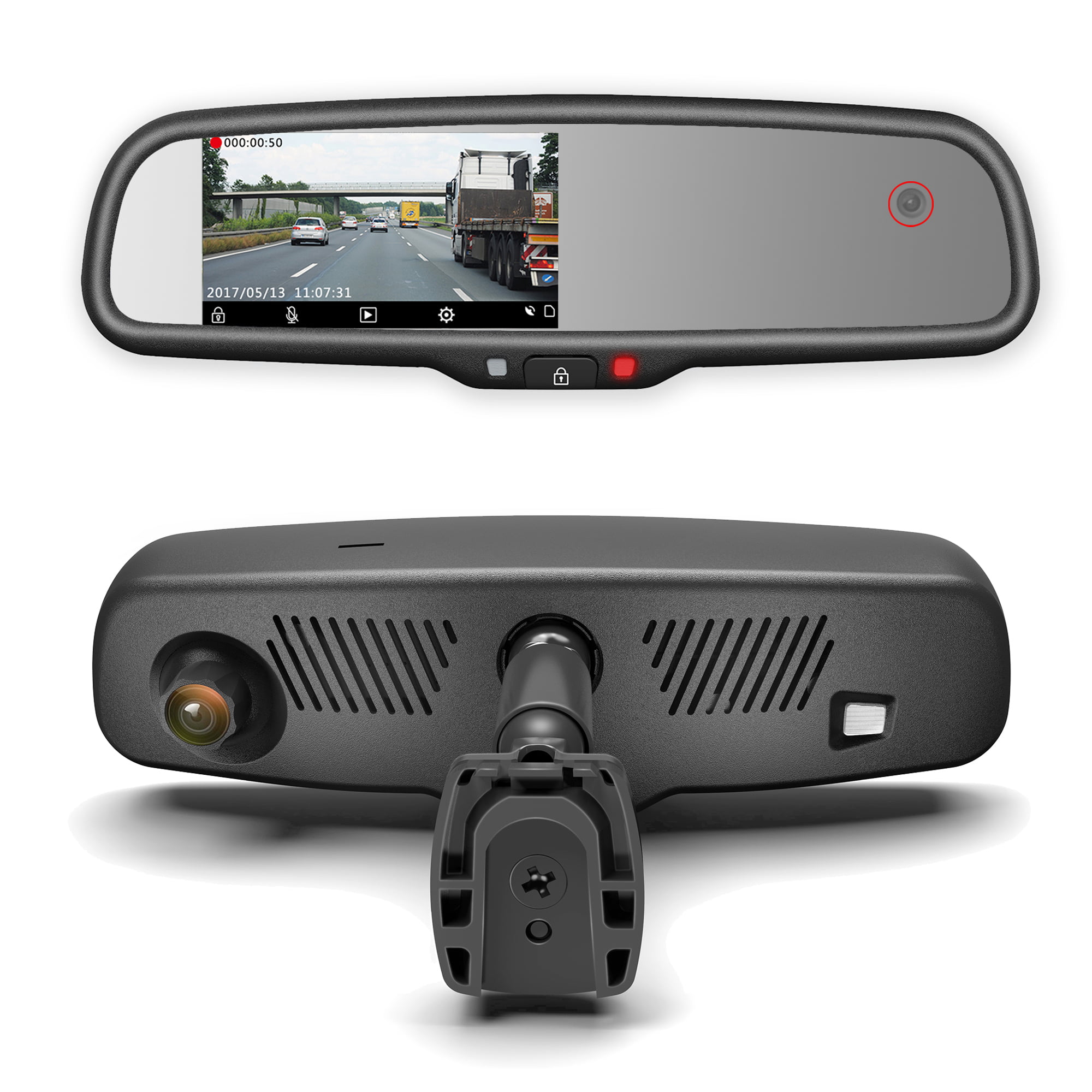 Wi-Fi Mobile Playback 1080p Backup Camera Superior Night Mode G-Sensor Master Tailgaters 10” IPS LCD Rear View Mirror with 1080p DVR 140° Built-in Dash Cam Parking Mode