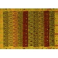 thumbnail image 1 of Ahgly Company Machine Washable Indoor Rectangle Abstract Yellow Modern Area Rugs, 3' x 5', 1 of 4