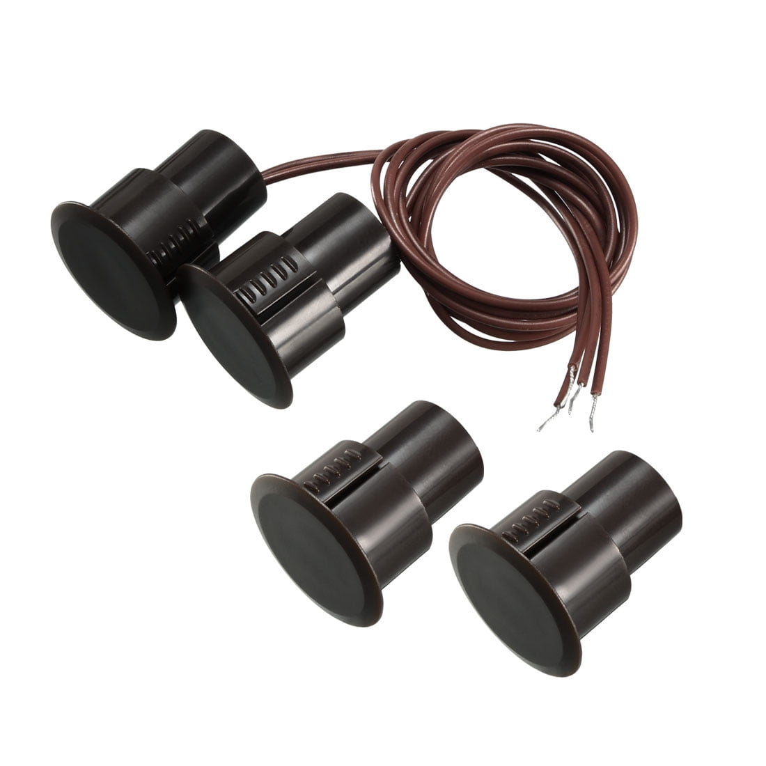 2pcs RC-36 NC Recessed Wire Door Contact Sensor Alarm Magnetic Reed Switch Brown