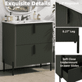 thumbnail image 5 of MIDOQIN 30" Bathroom Vanity with Sink, Modern Storage Cabinet with Finger, Fluted Front Design, Full-Extension Soft Close Drawers Pulls for Small Bathrooms, Green, 5 of 15