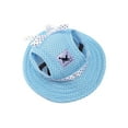 thumbnail image 2 of Flmtop Mode Bande Fleur Chien de Compagnie Extérieur Casquette de Baseball Chiot Chaton Visière Chapeau Bleu, 2 of 8