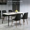 thumbnail image 4 of HOMCOM Ensemble de 4 Chaises de Salle à Manger, Chaise d'Appoint avec Revêtement Toucher Velours, 4 of 10