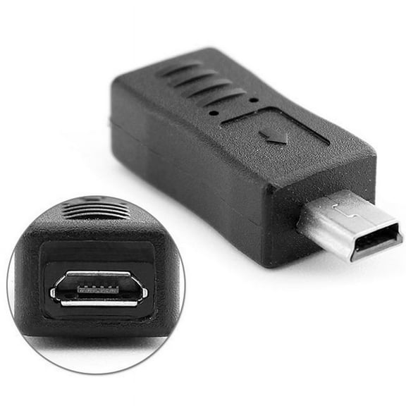 AOOOWER Multifunctional Micro USB Female to Mini USB Male Adapter Charger Adaptor Converter Black