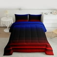 thumbnail image 2 of jejeloiu White Black Stripe Full Size Comforter Sets,Modern Geometric Line Bedding Comforter Set,Red Black Blue Bedding Sets For Girls Boys,Super Cozy Room Decor Reversible,3 Pieces, 2 of 8