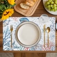 thumbnail image 4 of Coastal Jellyfish Placemats Set of 4, Farmhouse Nautical Conch Coral Starfish Placemats for Dining Table, Place Mats for Kitchen Tabletop, Waterproof Wipeable Dining Table Mats Set, 4 of 9