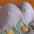 thumbnail image 5 of Women Vintage Pink Floral Patterned Cute Ruffle Cotton Ankle Socks 5 Pairs, 5 of 7