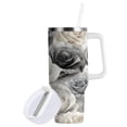 thumbnail image 2 of 40 oz Insulated Stainless Steel Tumbler Double Wall Stainless Steel Tumbler with 2-Way Drinking Ink Wash Style Roses, 2 of 9