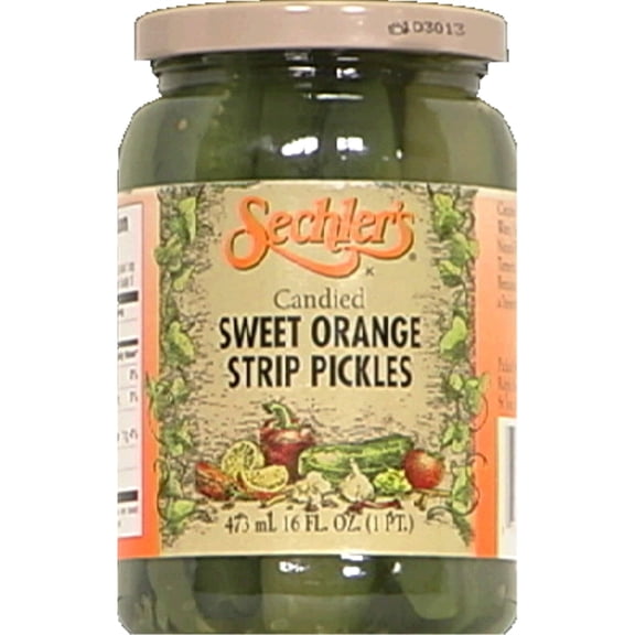 Sechlers - Candied Sweet Orange Strip Pickle - 16 Oz, Case of 6