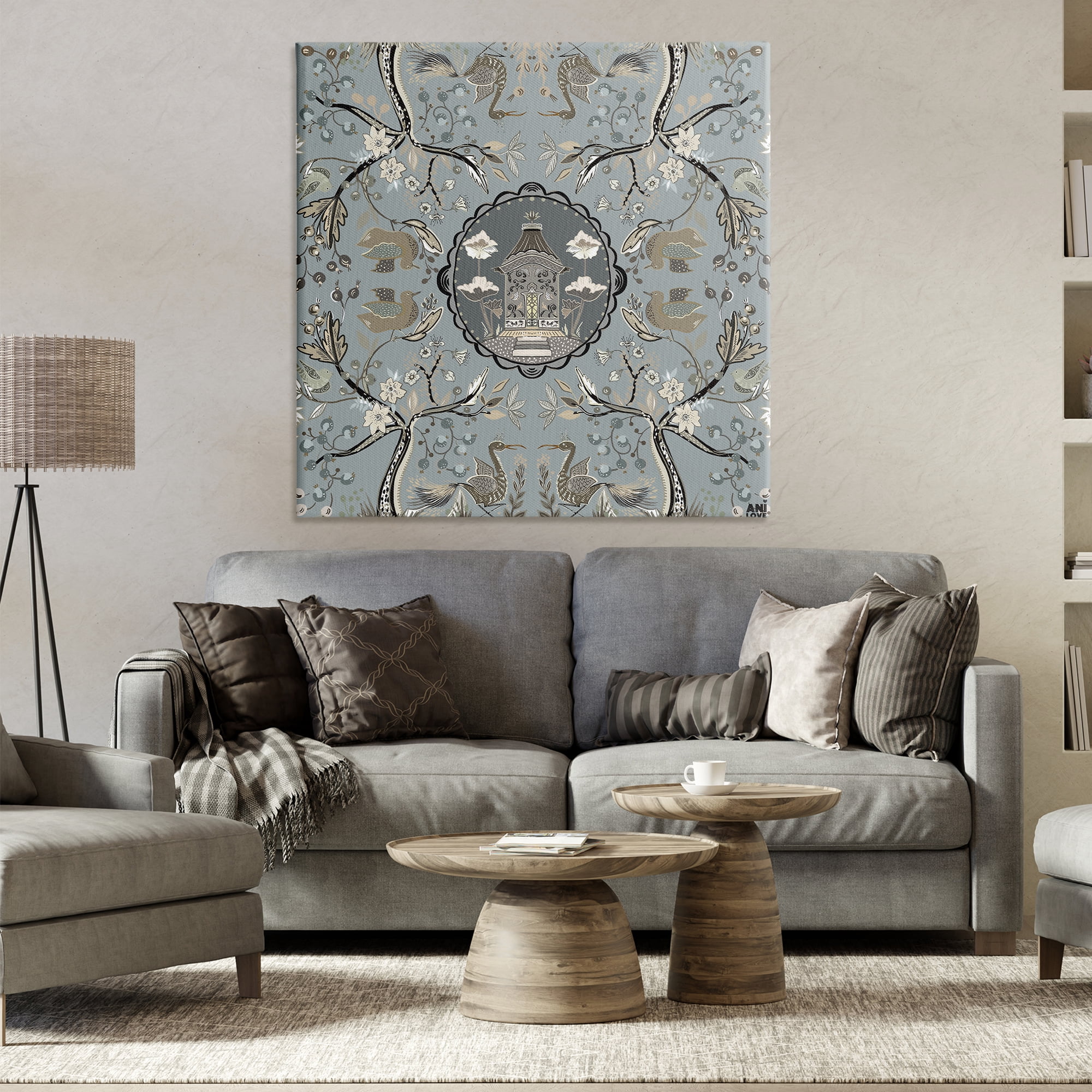 Stupell Industries Asian Inspired Garden Plants & Flowers Painting Wrapped Canvas Art Print Wall Art, 36 x 36