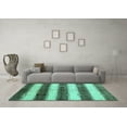thumbnail image 3 of Ahgly Company Machine Washable Indoor Square Abstract Turquoise Blue Contemporary Area Rugs, 3' Square, 3 of 4