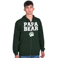 thumbnail image 2 of Papa Bear Dad Father's Day Pawprint Zip Hoodie Sweatshirt Men Brisco Brands M, 2 of 2
