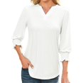 thumbnail image 2 of Mashaouyo Women's 2025 Fashion Tops 3/4 Length Sleeve Business Casual Blouses Summer Tees Shirts, 2 of 8