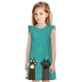 thumbnail image 1 of Balery Cute Cat Paw And Dog Camisón de princesa para niñas, pijama de algodón con mangas abullonadas, suave y bonito.-X-Large, 1 of 6