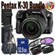 thumbnail image 2 of Cámara digital Pentax K30 con kit de lentes de 0.709-5.315 in (negro) + tarjeta de memoria SDHC Clase 10 de 32 GB + cartera para tarjeta de memoria + kit de filtro de 3 piezas, paquete de ahorro de accesorios. pentax Pentax K-30 B30, 2 of 8