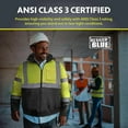 thumbnail image 2 of Hi-Vis Bomber Jacket, Rated ANSI Class 3 Safety Jacket with Black Bottom, Reflective Yellow Work Jacket with Hood, 2 of 7