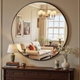 thumbnail image 6 of Antok 20"x20" Round Wall Mirror, Metal Framed Bathroom Vanity Mirror, Black, 6 of 9