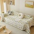 thumbnail image 6 of Croniis Boho Sofa Cover with Anti-slip Velcro Tape, Couch Blanket Cover Sectional Sofa Cover for Boho Style, Revitalizing the Old Sofa,Couch Protector,Chenille Fabric diamond pattern 71*150in, 6 of 8