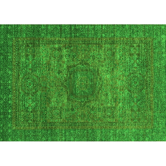 Ahgly Company Indoor Rectangle Abstract Green Modern Area Rugs, 8' x 10'