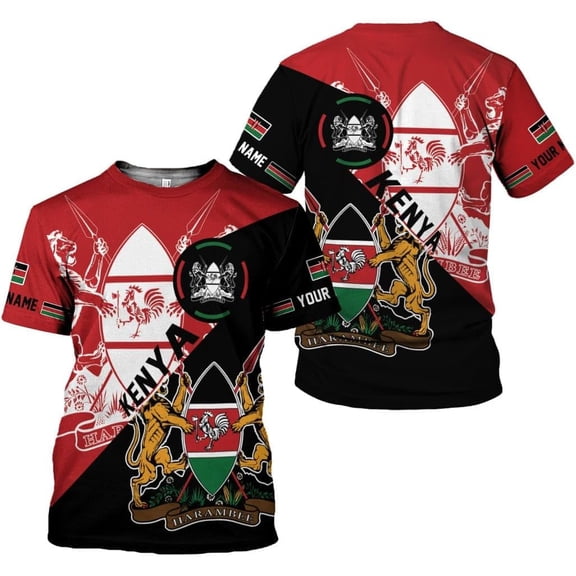 Personalized Kenya Flag 3D Shirts - Kenyan Pride Gift (T-shirt, S)