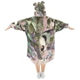 thumbnail image 2 of BZSMCE Wearable Blanket Hoodie Fashion Bubbly Feline in Leafy Nook Home Wear, 2 of 7
